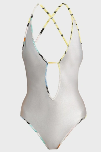 Shop Missoni Lycra One-piece Swimsuit In Multicoloured