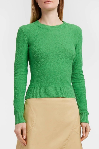 Shop Veronique Leroy Cotton-blend Bouclé Jumper In Green