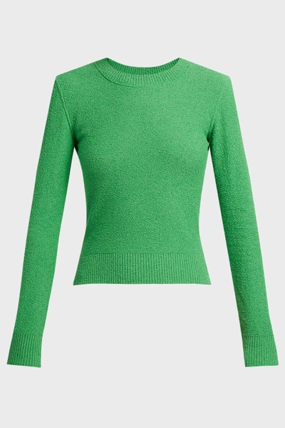 Shop Veronique Leroy Cotton-blend Bouclé Jumper In Green