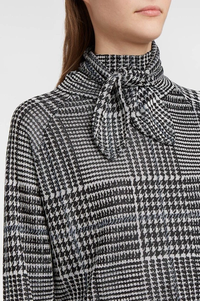 Shop Paper London Prince Checked Knitted Top In Grey