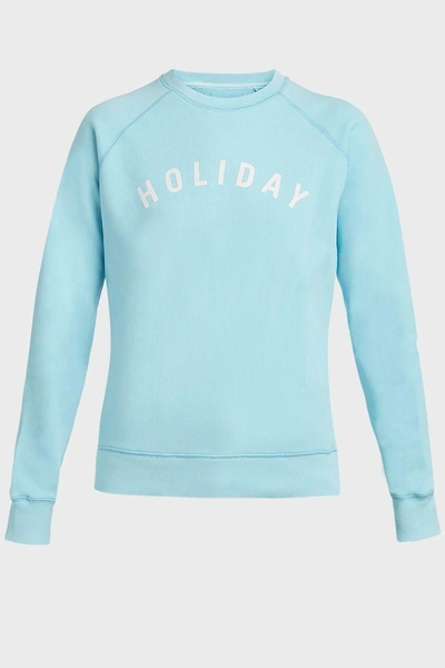 Shop Holiday Paris Printed Cotton-jersey Sweatshirt In Blue