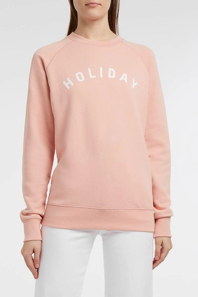 Shop Holiday Paris Printed Cotton-jersey Sweatshirt In Pink