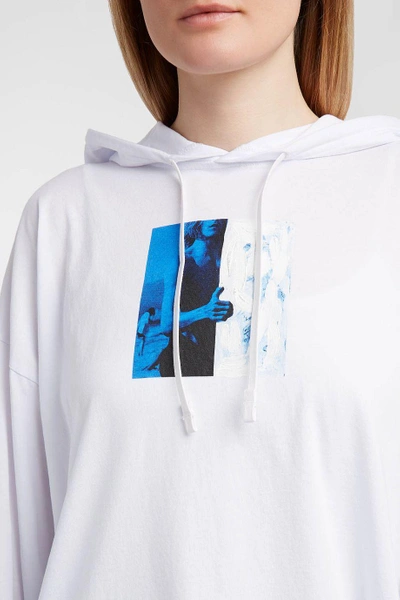 Shop Alyx Printed Cotton-jersey Hooded Top In White