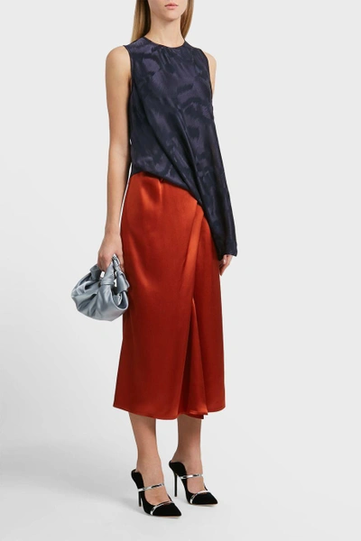 Shop Sies Marjan Lysa Asymmetric Silk-blend Tank In Navy