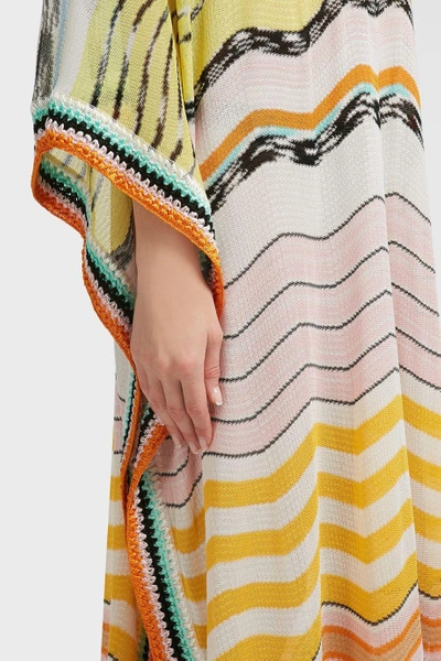Shop Missoni Striped Crochet-knit Kaftan In Multi