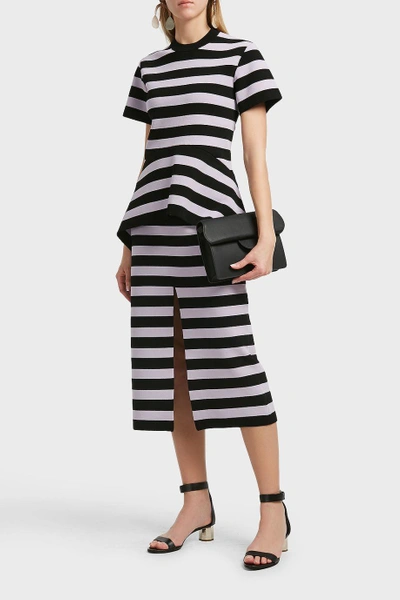 Shop Proenza Schouler Striped Pencil Skirt In Black