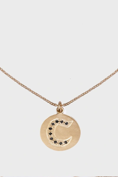 Shop Brooke Gregson C Alphabet Necklace In R Gold