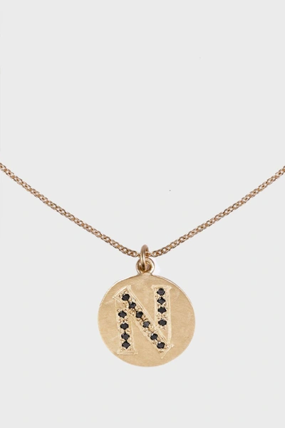 Shop Brooke Gregson N Alphabet Necklace In R Gold