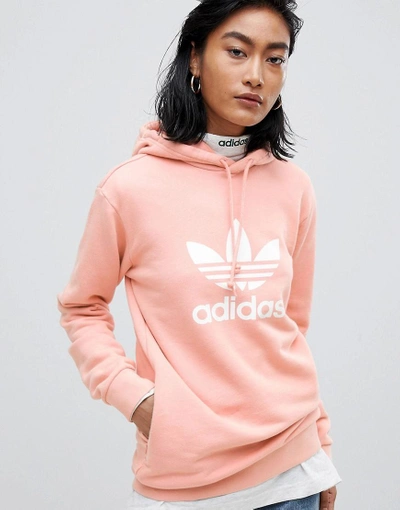 Adidas Originals Trefoil Oversized Hoodie In Pink - Pink | ModeSens