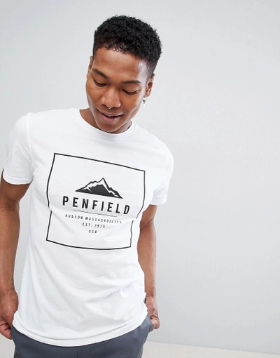 Shop Penfield Alcala Box Logo T-shirt In White - White