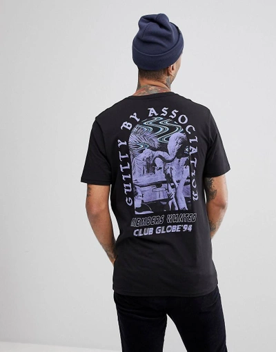 Shop Globe T-shirt With Guilty Back Print In Black - Black