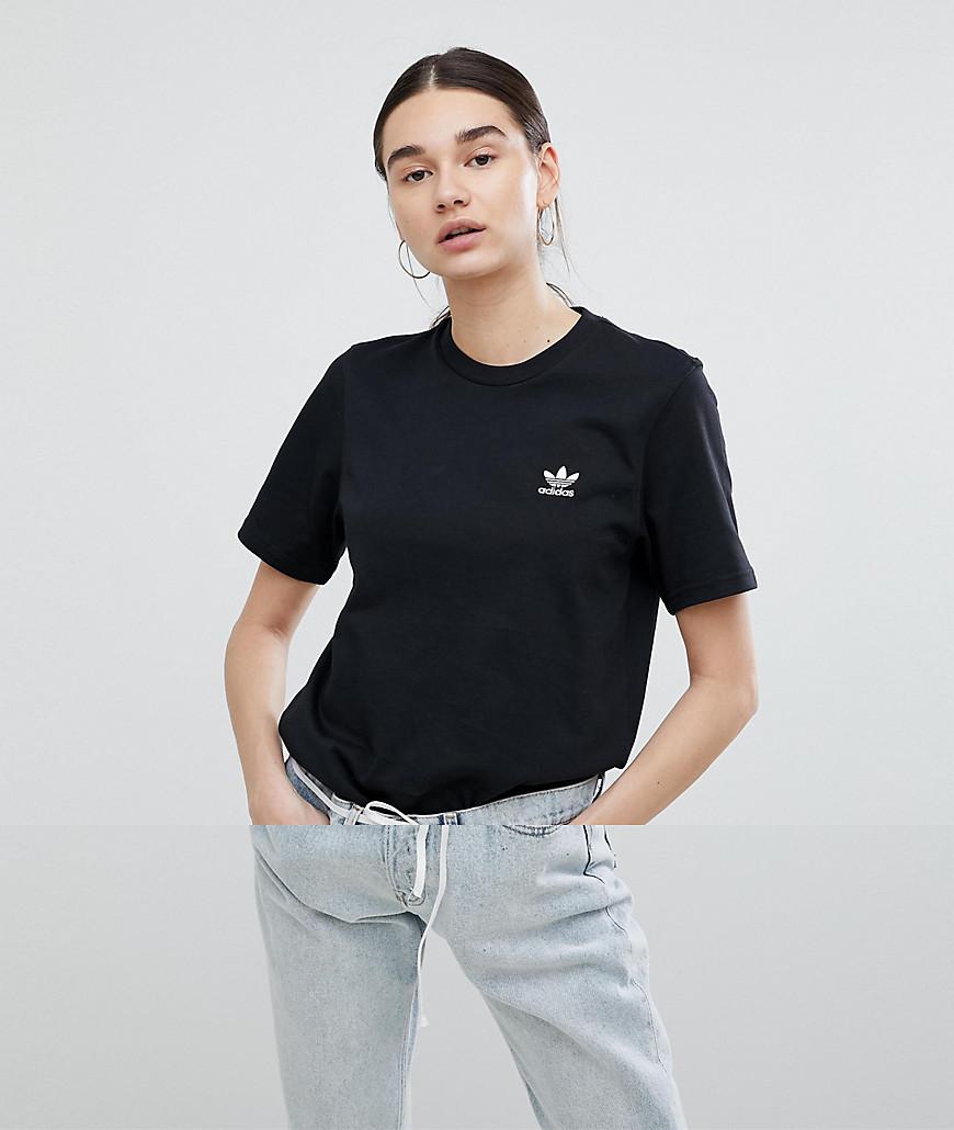 Adidas Originals Embroidered Mini Logo T-shirt In Black - Black | ModeSens