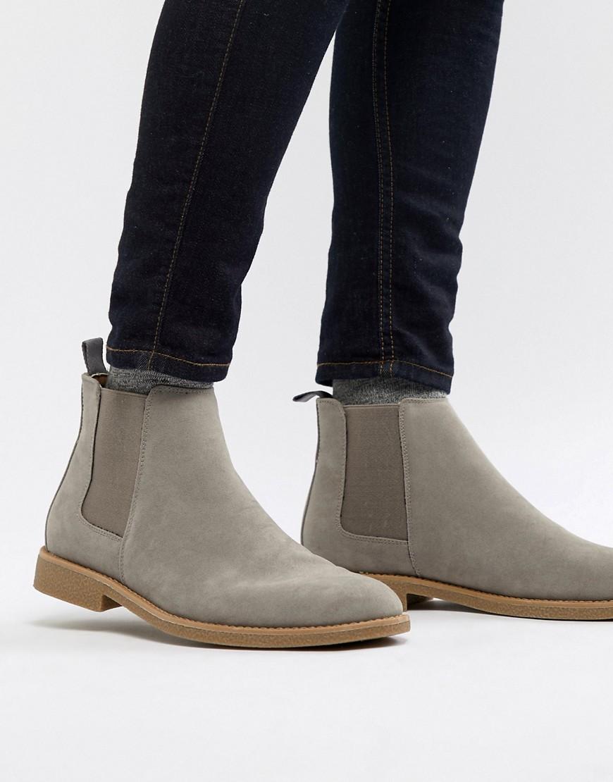 light gray chelsea boots