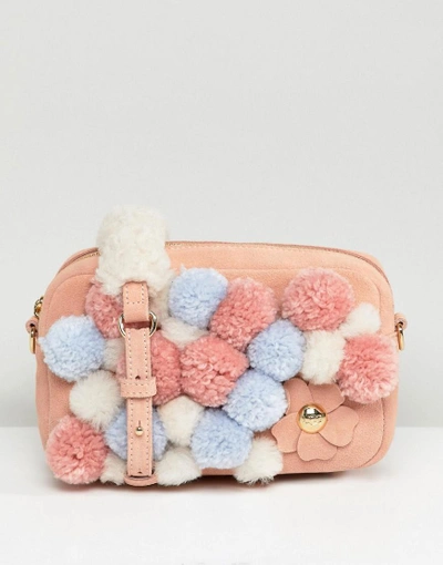 Shop Ugg Janey Pink Pom Pom Cross Body Bag - Pink