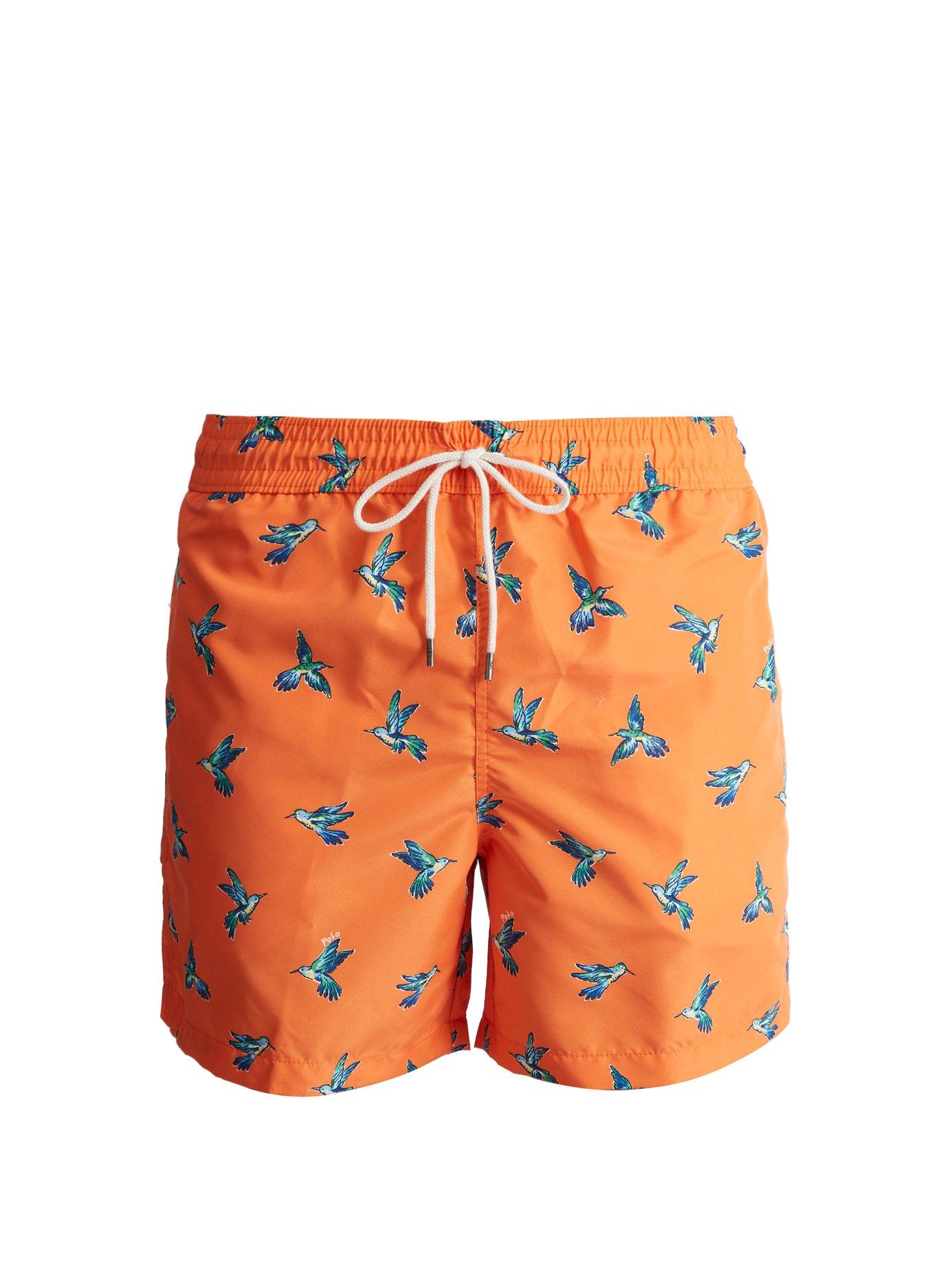 orange ralph lauren swim shorts