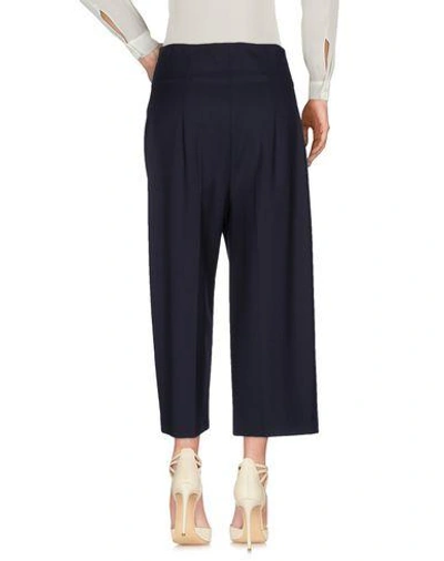 Shop Alberta Ferretti Casual Pants In Dark Blue