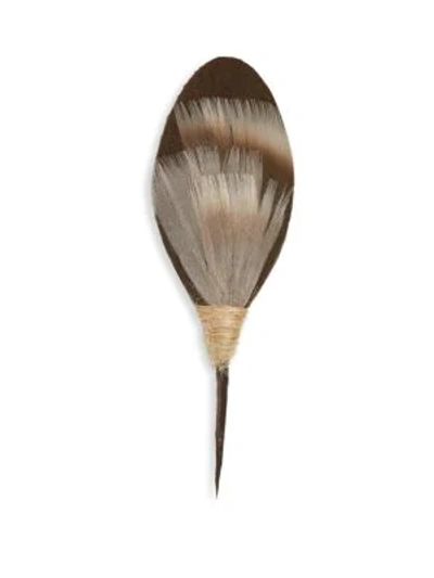 Shop Brackish Folly Feather Plum Thicket Pin In Silver