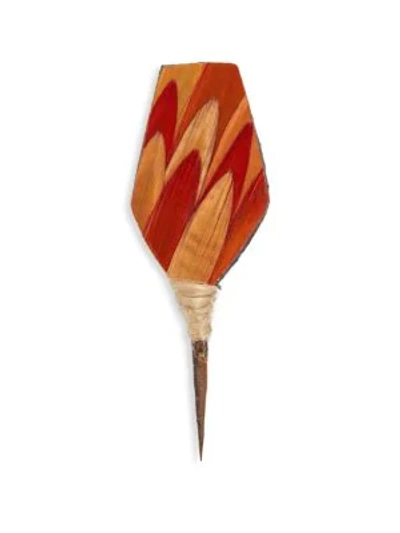Shop Brackish Ember Feather Pin In Orange