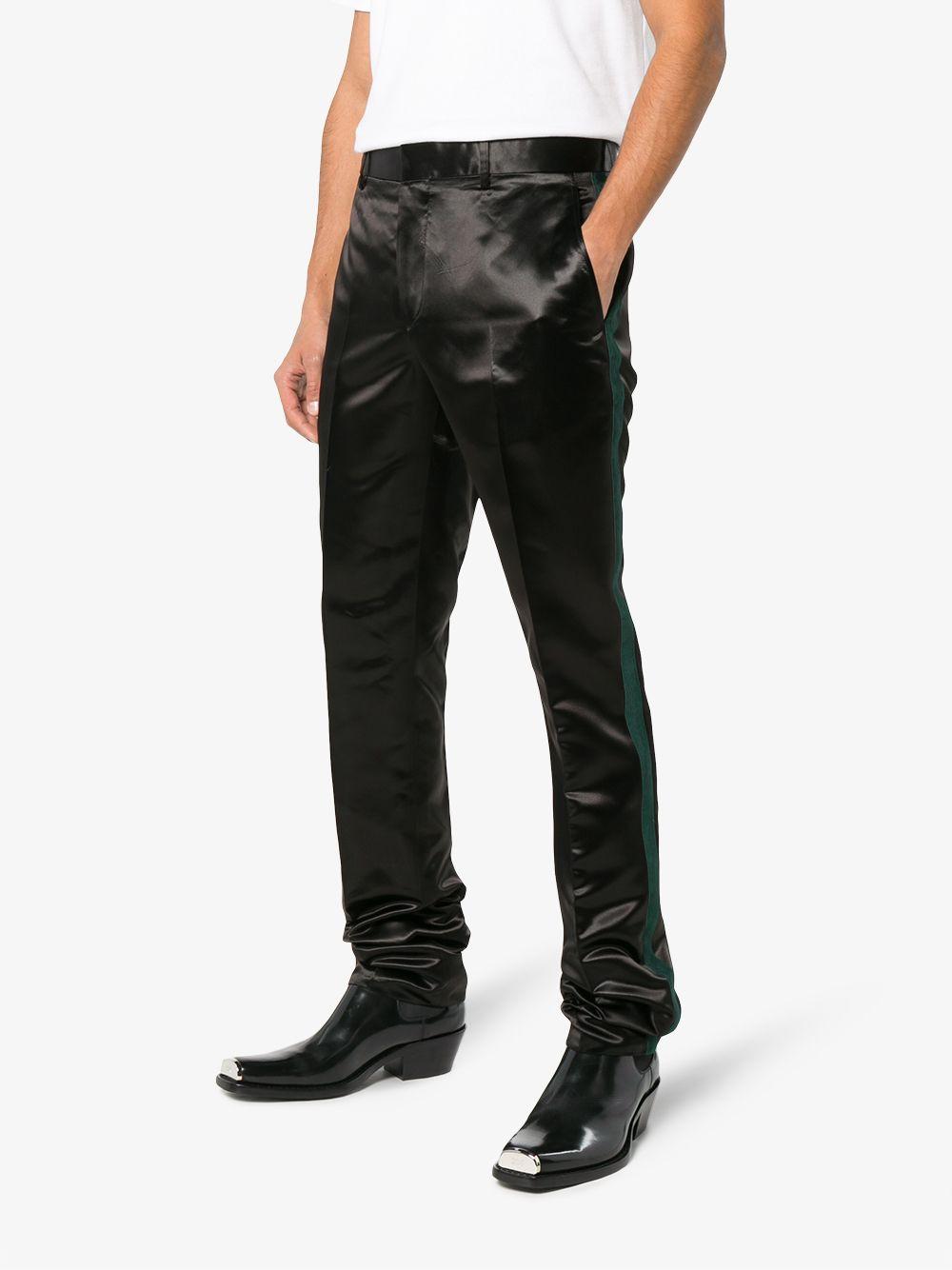 Calvin Klein 205w39nyc Satin Trousers With Side Stripe In Black | ModeSens