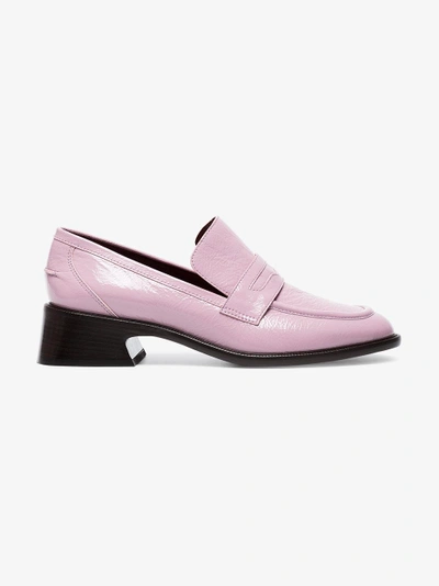 Shop Sies Marjan Mauve Adele Patent Leather Loafers In Pink&purple