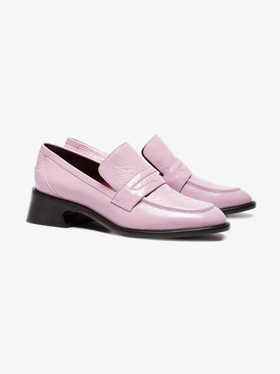 Shop Sies Marjan Mauve Adele Patent Leather Loafers In Pink&purple