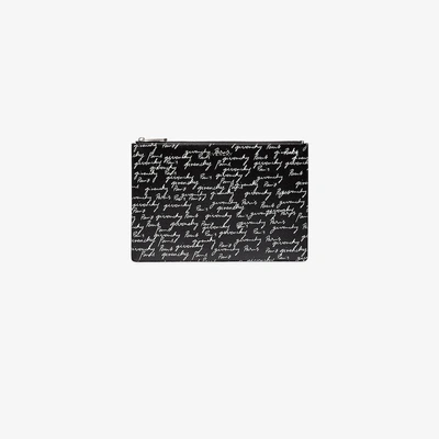 Shop Givenchy Signature Print Clutch In Black