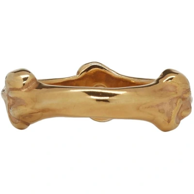 Gold Bone Shaped Band Ring