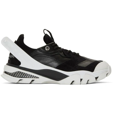 Shop Calvin Klein 205w39nyc Black And White Carlos 10 Sneakers In Black/black