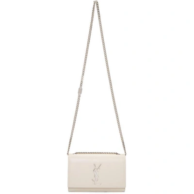 Shop Saint Laurent White Small Kate Monogram Bag In 9512 Crème