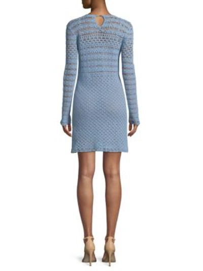 Shop Michael Michael Kors Crochet Sweater Dress In Chambray