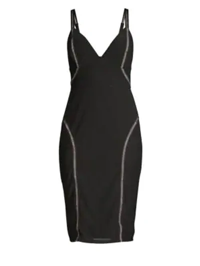 Shop Misha Collection Katie Seamed Sheath Dress In Black