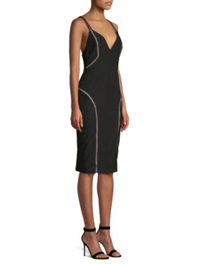 Shop Misha Collection Katie Seamed Sheath Dress In Black