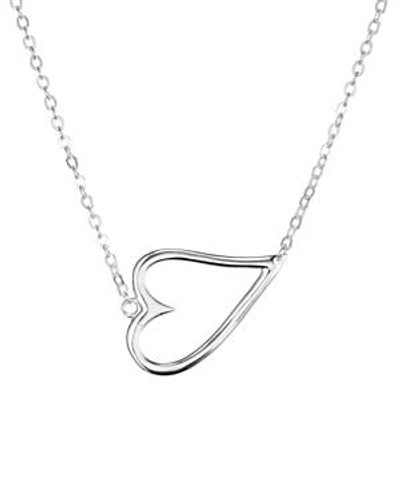 Shop Aqua Sideways Open Heart Pendant Necklace In 18k Gold-plated Sterling Silver Or Sterling Silver, 15 - 100