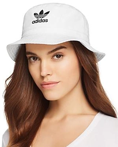 Shop Adidas Originals Unisex Trefoil Bucket Hat In White