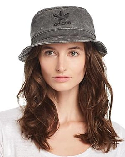 Shop Adidas Originals Unisex Denim Bucket Hat In Black