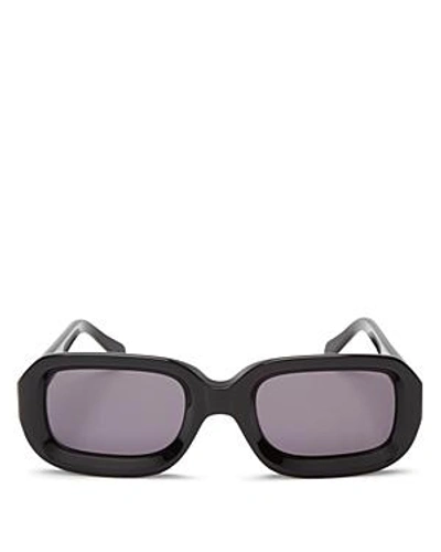 Shop Illesteva Women's Vinyl Rectangle Sunglasses, 52mm In Black/gray