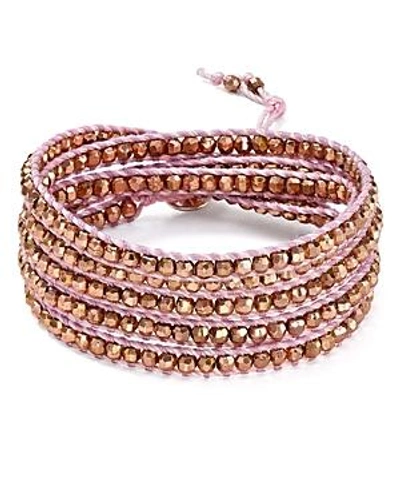 Shop Chan Luu Wraparound Bracelet In Blush/rose Gold