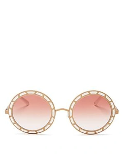 Shop Pared Eyewear Women's Sonny & Cher Oversized Round Sunglasses, 50mm In Rose Gold/white/rose