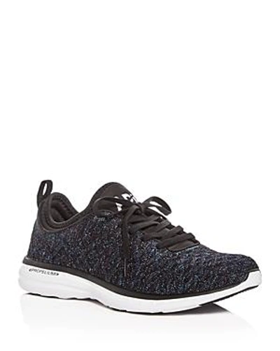 Shop Apl Athletic Propulsion Labs Women's Phantom Techloom Knit Lace Up Sneakers In Black/iridescent