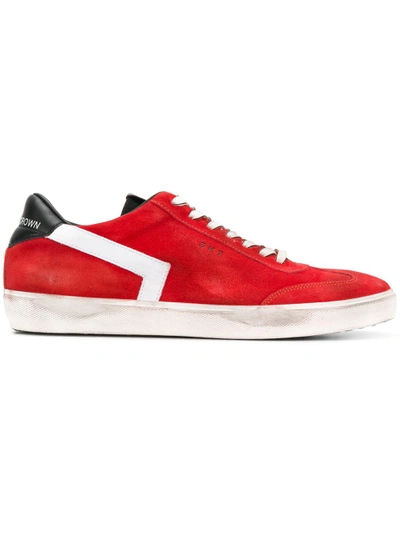 Shop Leather Crown Lace-up Sneakers