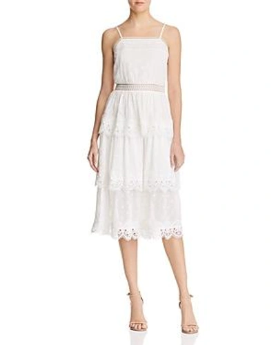 Shop Aqua Lace-trim Tiered Midi Dress - 100% Exclusive In White