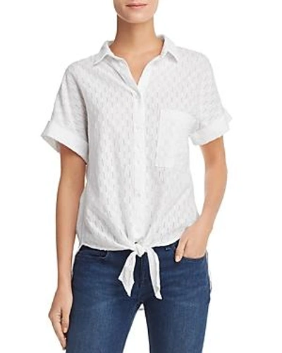 Shop Bella Dahl Eyelet-stripe Shirt In White