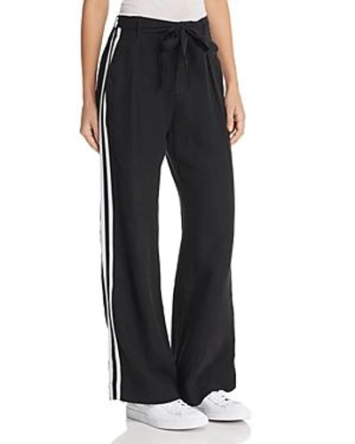 Shop Bella Dahl Belted Side-stripe Pants In Black