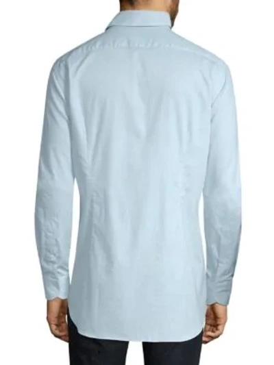 Shop Corneliani Cotton Button-front Shirt In Green
