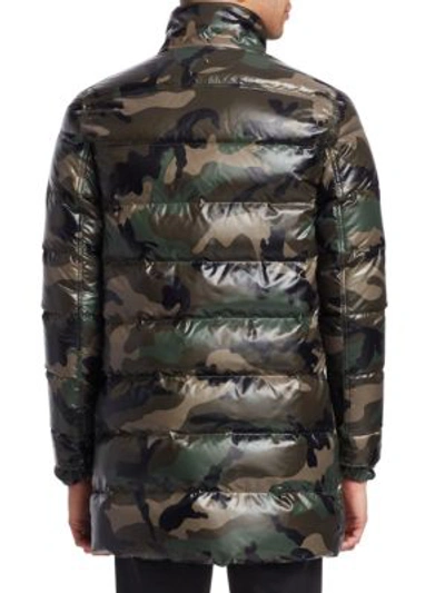 Shop Valentino Camou Puffer Jacket In Green Camo