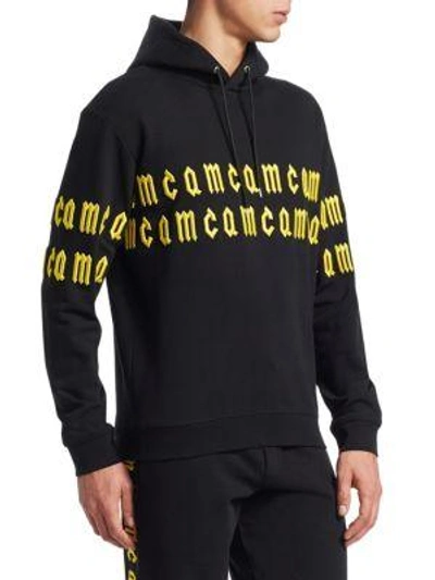 Shop Mcq By Alexander Mcqueen Embroidered Logo Lined Hoodie In Black