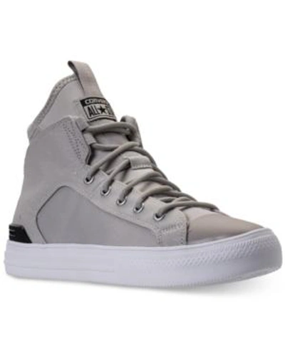 Shop Converse Men's Chuck Taylor All Star Ultra High Top Casual Sneakers From Finish Line In Pale Grey/black/white