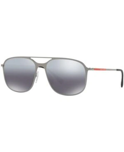 Shop Prada Sunglasses, Ps 53ts In Silver Mirror Polar/gray