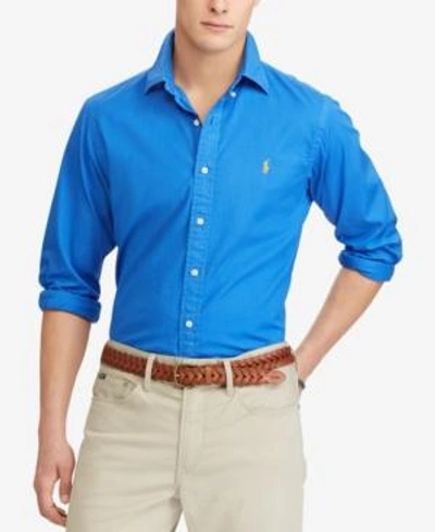 Shop Polo Ralph Lauren Men's Big & Tall Classic Fit Shirt In Heritage Blue