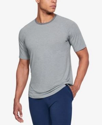 Shop Under Armour Men's Athletic Recovery Short Sleeved Crew Neck Lounge Shirt In Gray